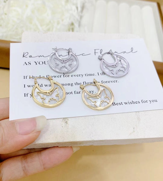 High-End Niche Light Luxury Hollow Butterfly Earrings