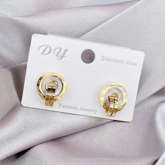 High-End Light Luxury Round Earrings