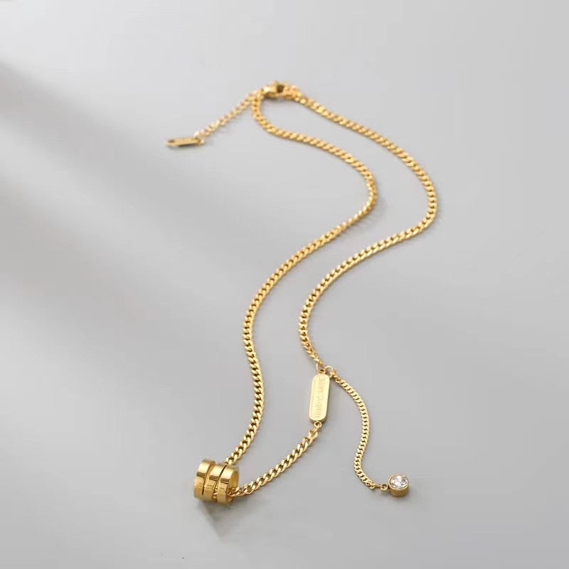 High-End Light Luxury Gold Bead Necklace