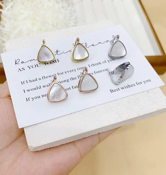 High-End Light Luxury Triangular Gemstone Earrings