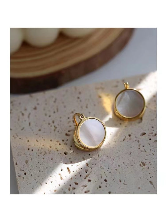 High-End Light Luxury Round Gemstone Earrings