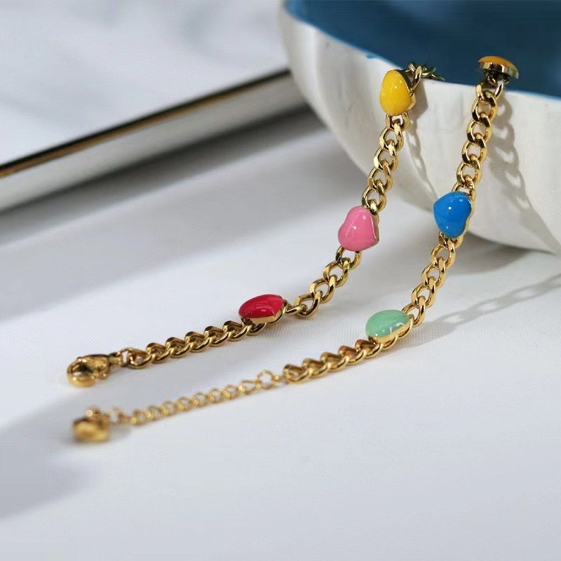 High-End Light Luxury Colored Gemstone Necklace