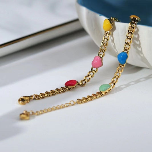 High-End Light Luxury Colored Gemstone Necklace