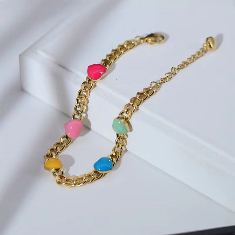 High-End Light Luxury Colored Gemstone Necklace