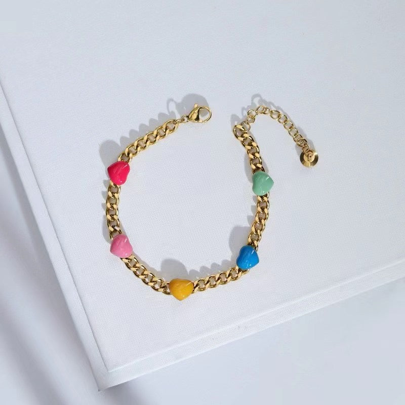 High-End Light Luxury Colored Gemstone Necklace