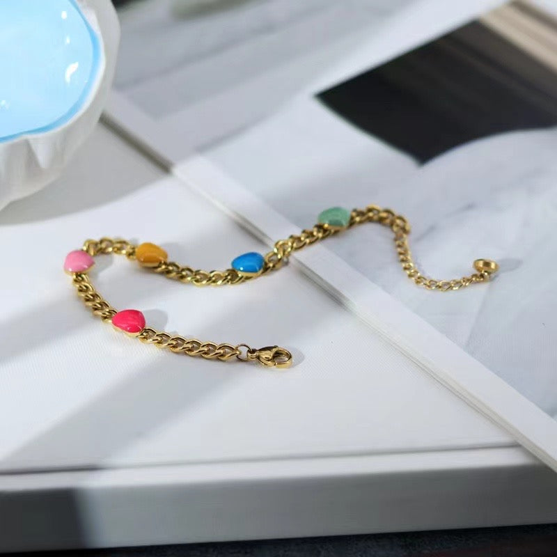 High-End Light Luxury Colored Gemstone Necklace