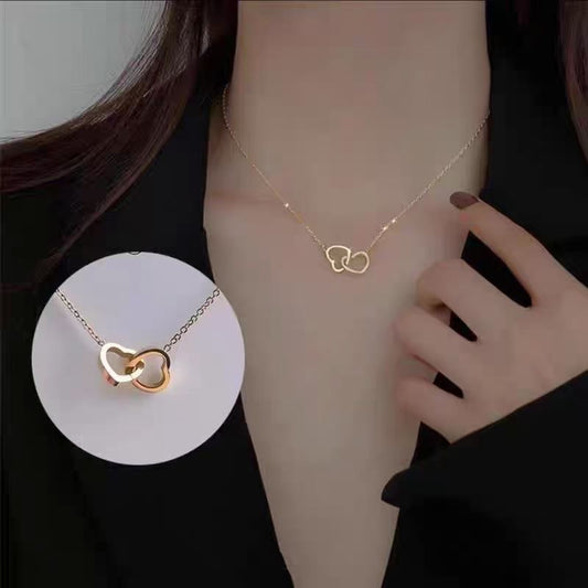 Versatile Niche Design, High-End And Light Luxury Double Love Necklace