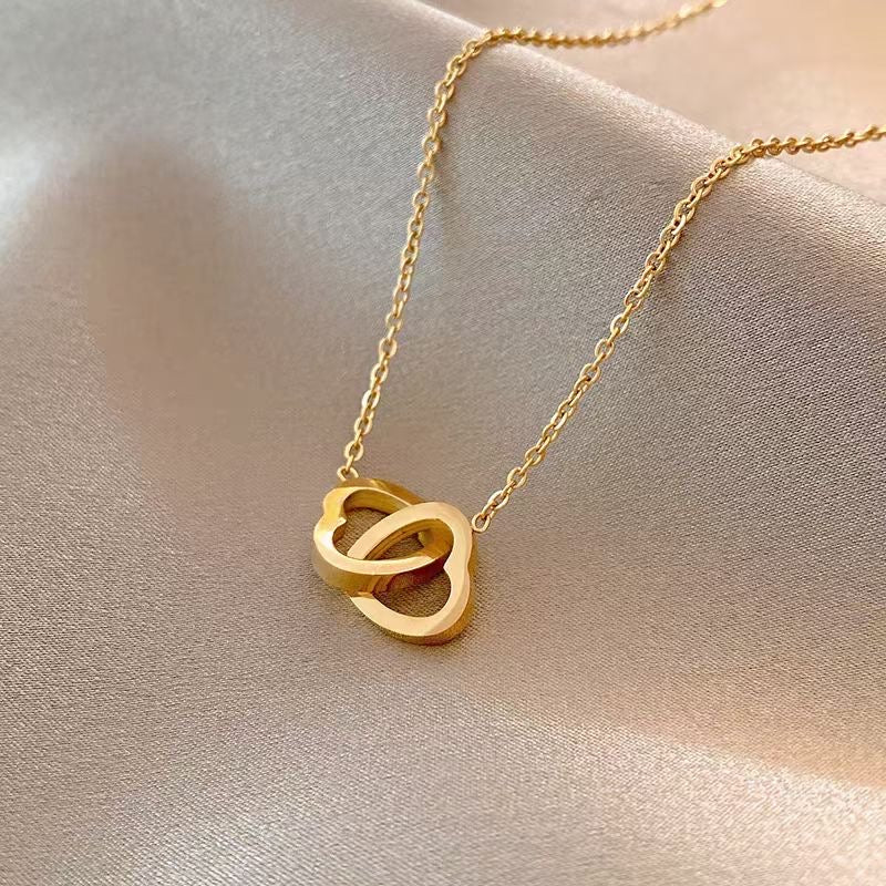 Versatile Niche Design, High-End And Light Luxury Double Love Necklace