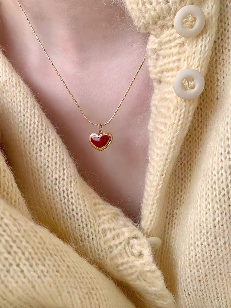 Versatile Niche Design High-End Luxury Red Love Necklace