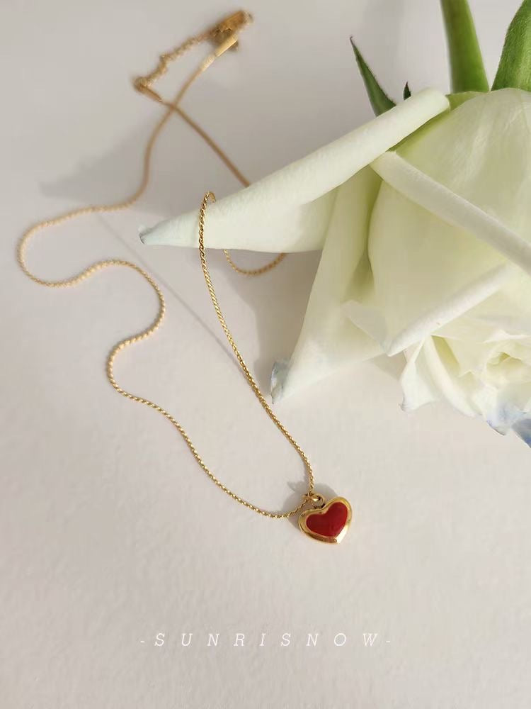 Versatile Niche Design High-End Luxury Red Love Necklace