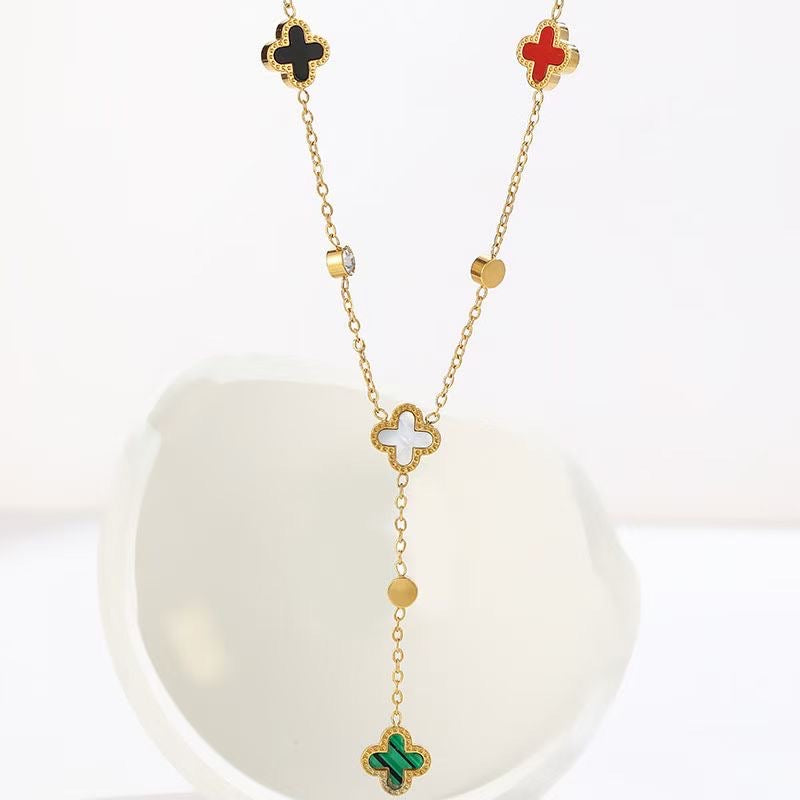 Versatile Niche Design High-End Light Luxury Colorful Pendant Butterfly Necklace