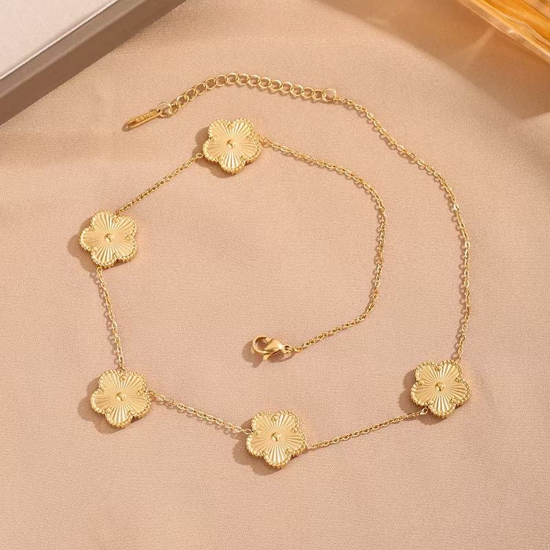 Versatile Niche Design High-End Light Luxury Flower Earrings Necklace