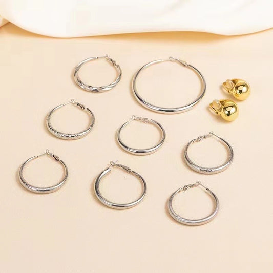 Silver Round Minimalist Earrings