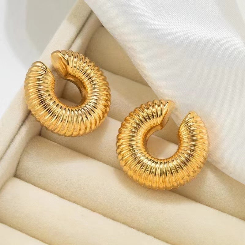 Gold Round Series Earrings