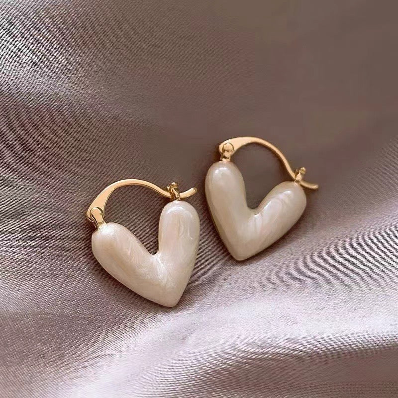 Heart Shaped Ceramic Earrings