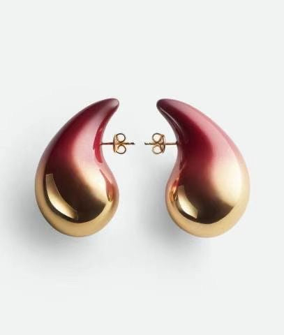 Gold Red Gradient Earrings