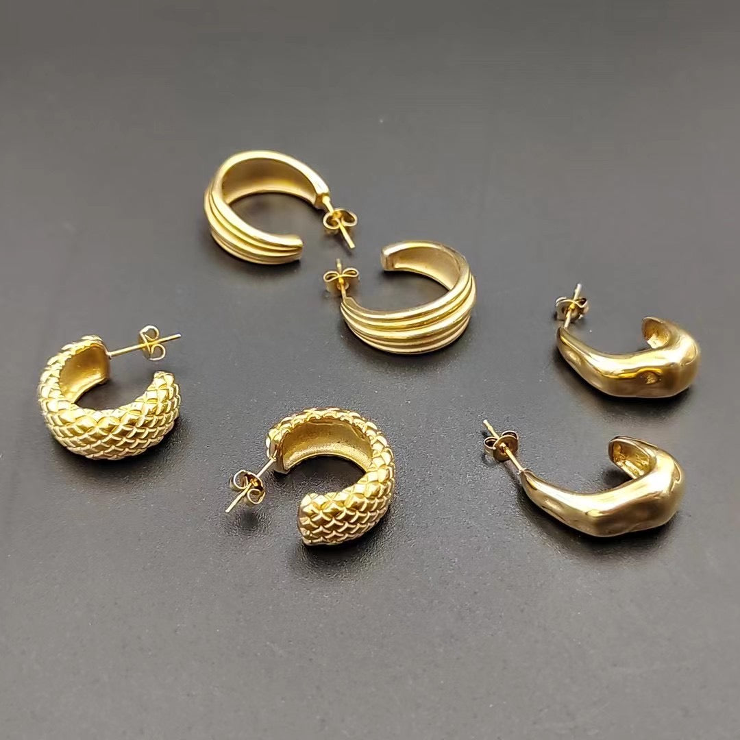 Gold Different Shaped Earrings