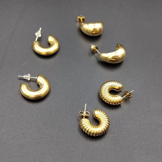 Gold Different Shaped Earrings