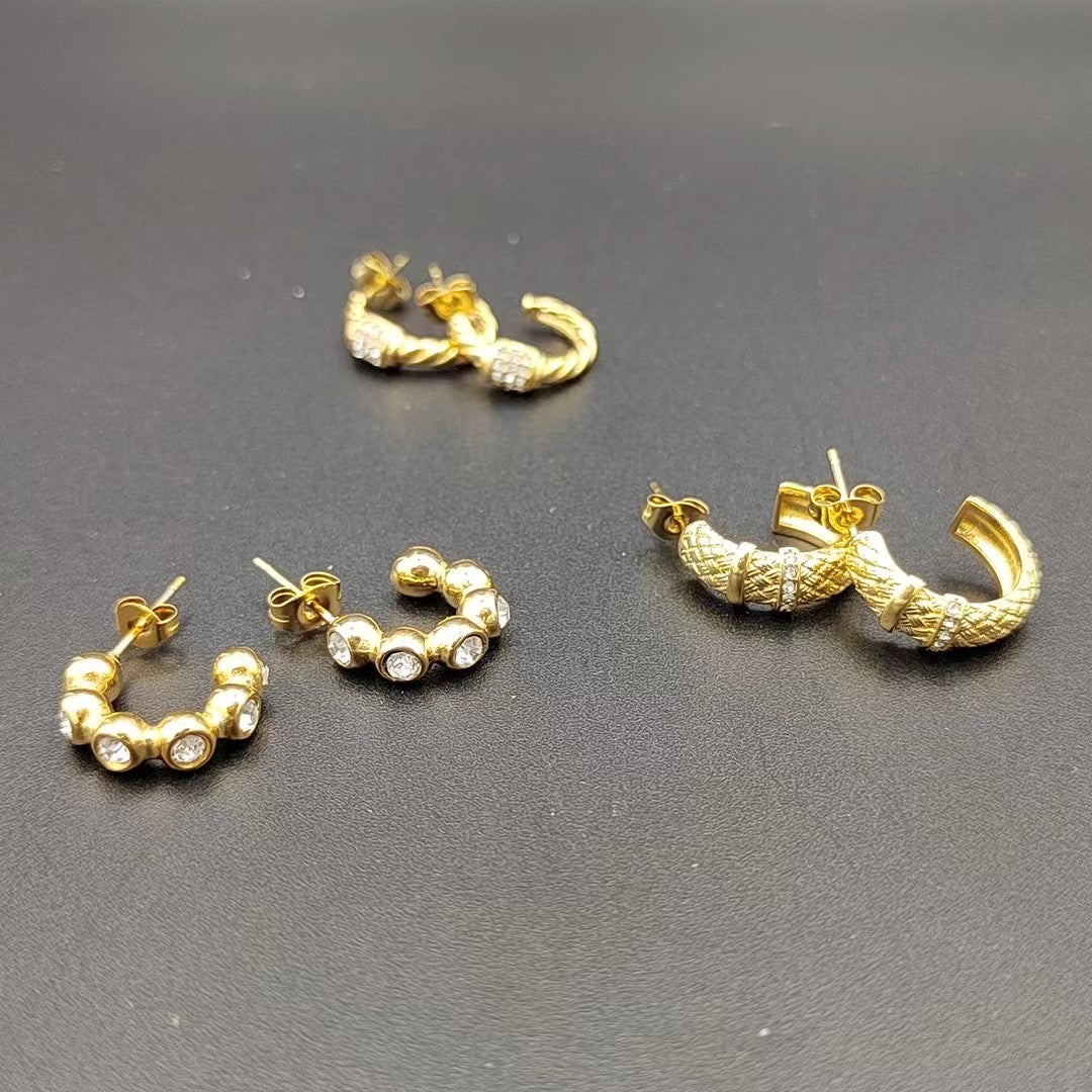 Gold Different Shaped Earrings