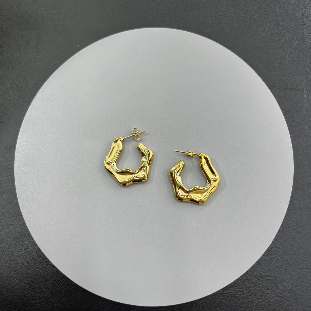 Irregular Gold Earrings, Women's High-End Geometric Earrings, Niche Fashion European And American Jewelry