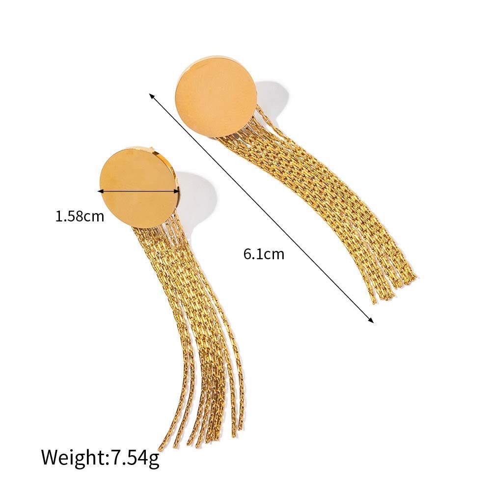 European And American Retro Cold Wind Curved Tassel Earrings