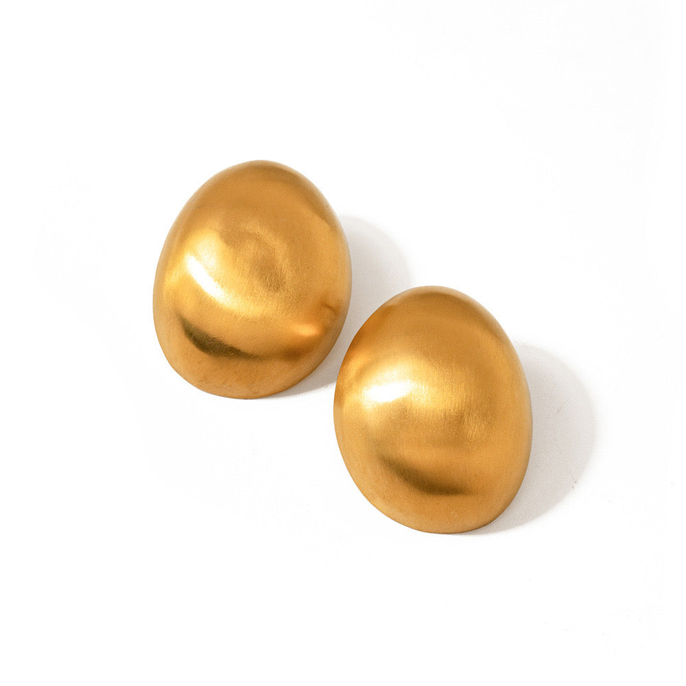 Golden Bean Titanium Steel Earrings INS Women's Fashion Versatile Geometric Earrings