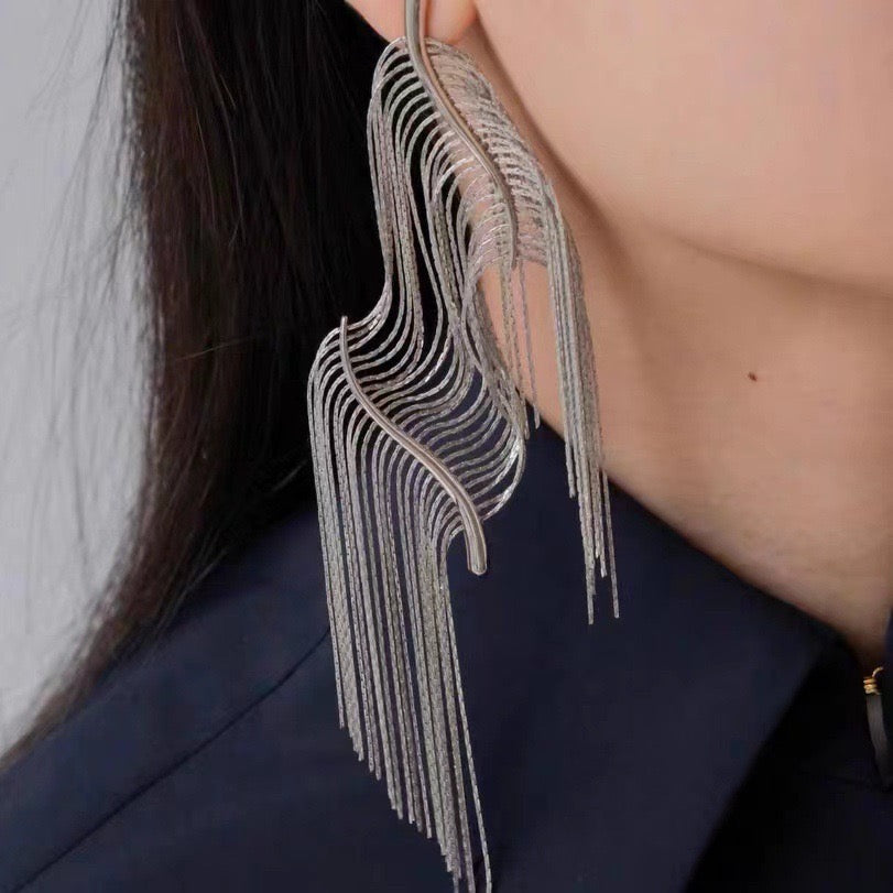 Advanced Silver Feather Earrings