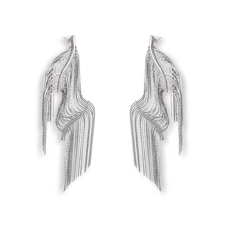 Advanced Silver Feather Earrings