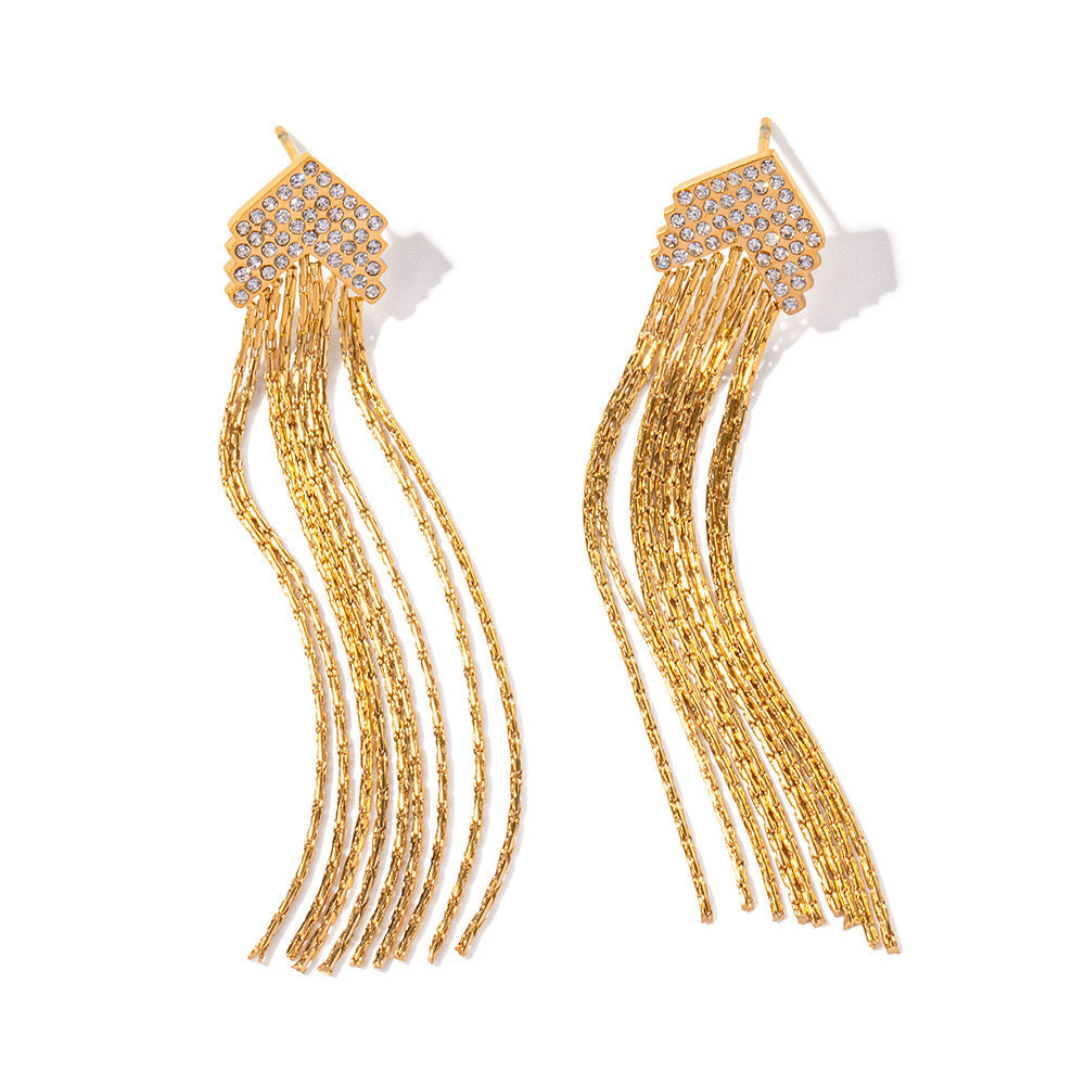 Advanced Gold Pendant Earrings