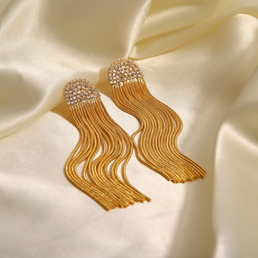 Advanced Gold Tassel Earrings