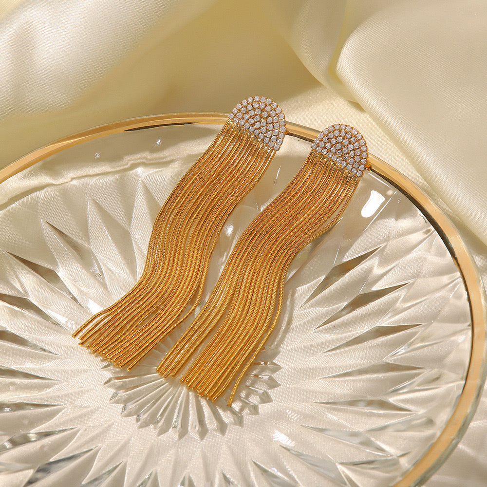 Advanced Gold Tassel Earrings