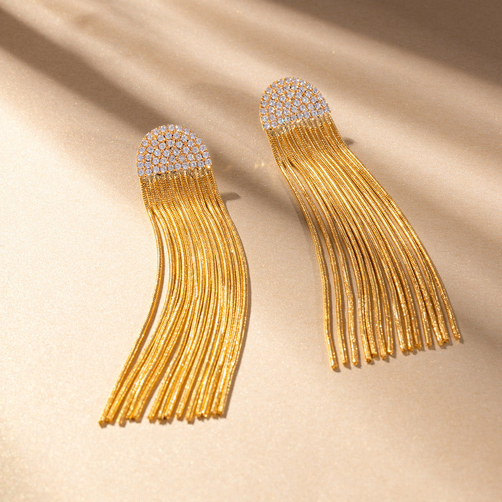 Advanced Gold Tassel Earrings