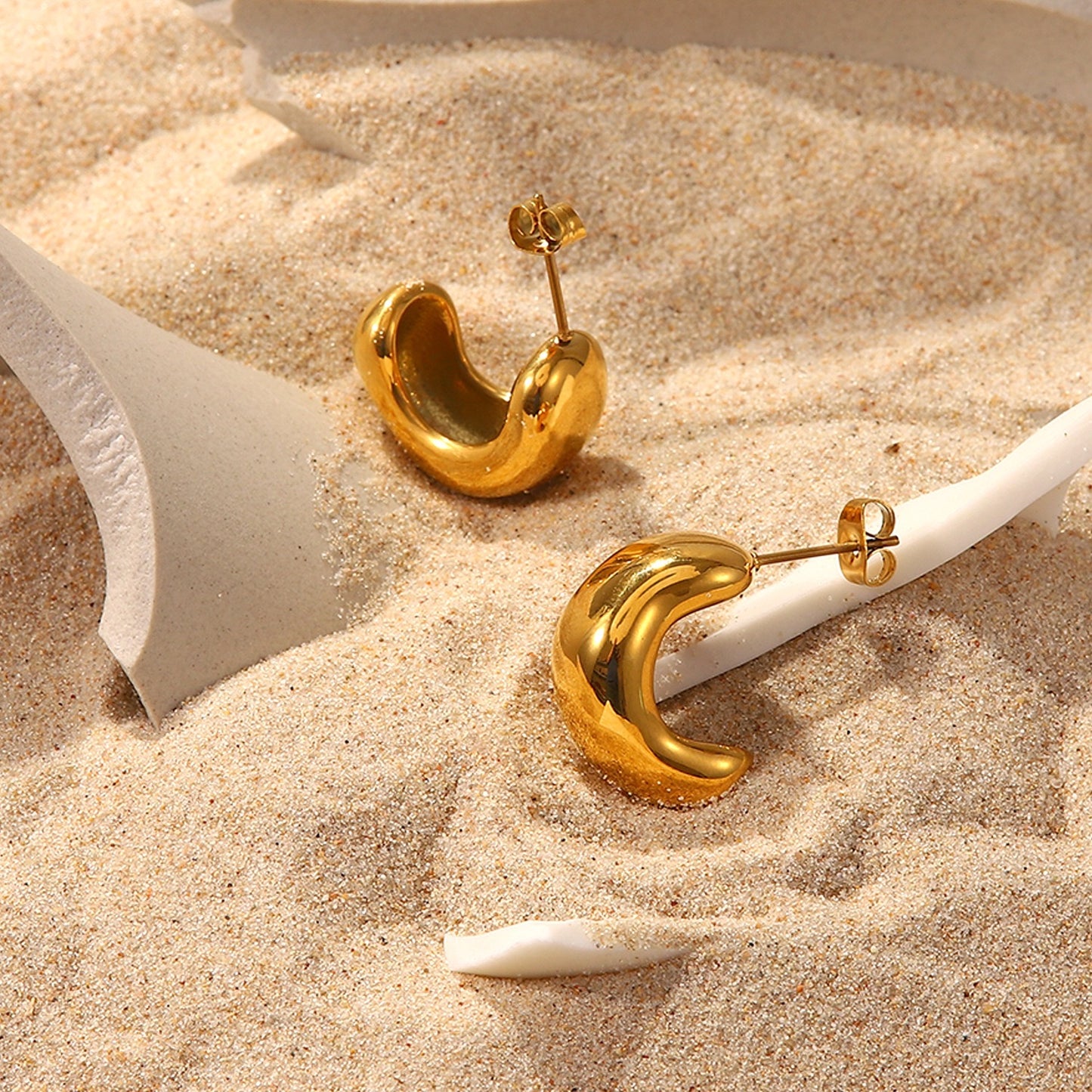 Premium Gold Hook Shaped Earrings