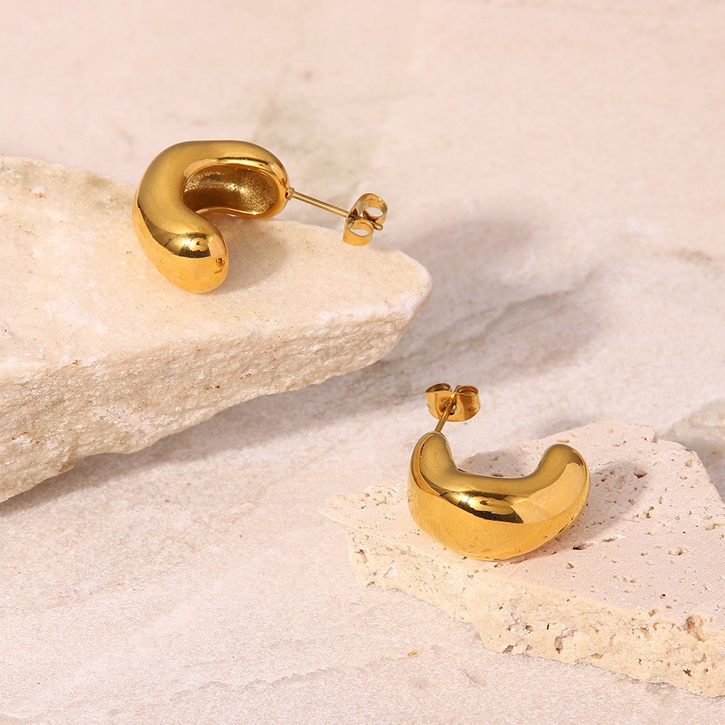 Premium Gold Hook Shaped Earrings