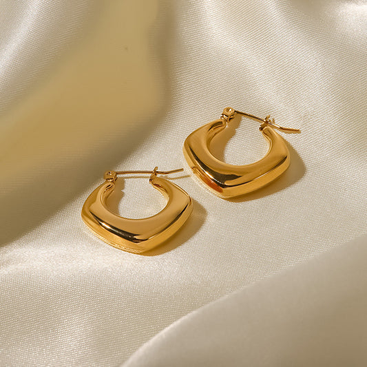 Advanced Gold Square Round Earrings