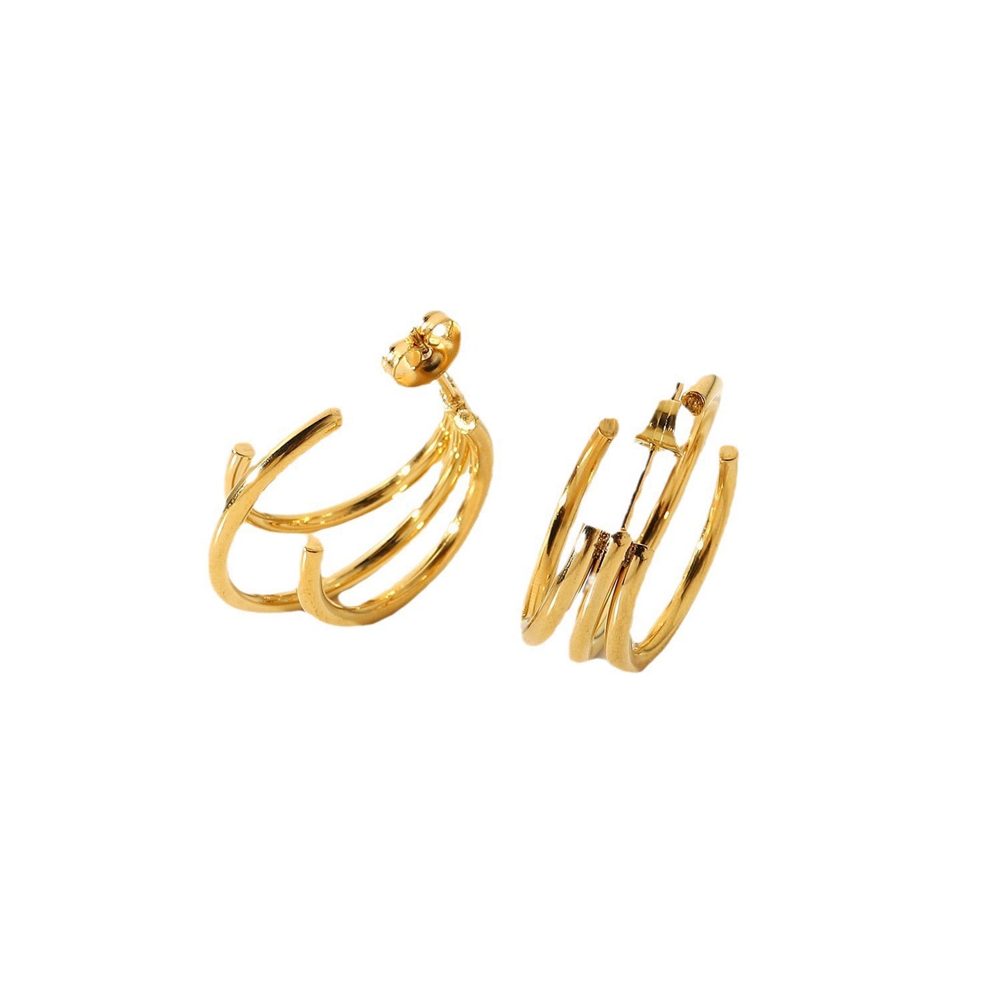 Advanced Gold Multi Ring Earrings