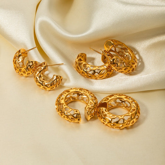 Premium Gold Hollow Earrings