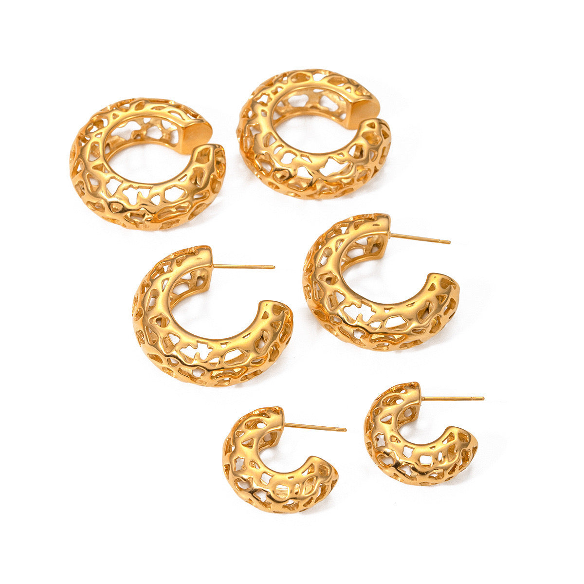 Premium Gold Hollow Earrings