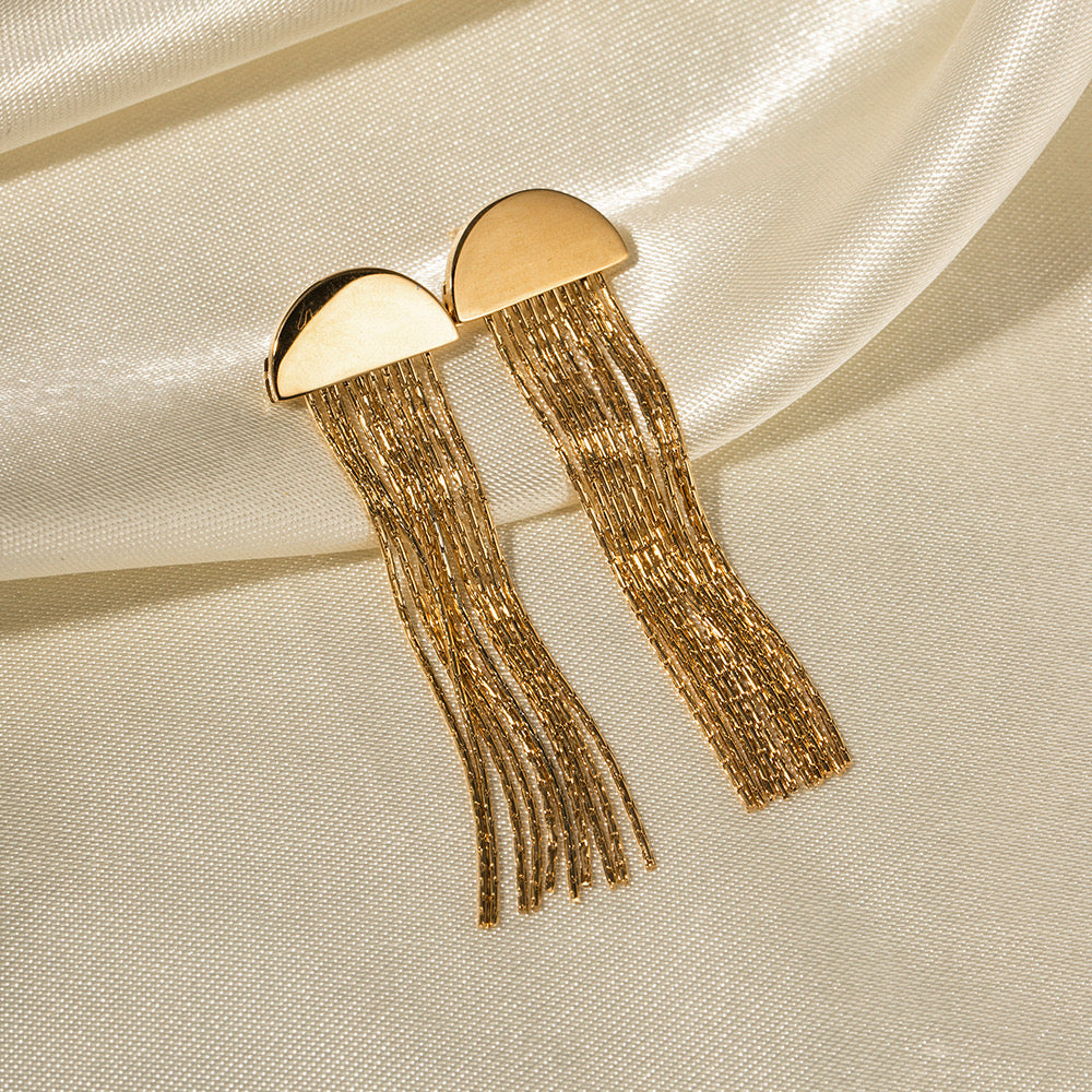 Advanced Gold Tassel Earrings