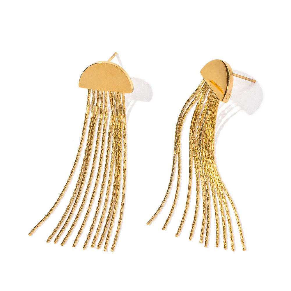 Advanced Gold Tassel Earrings