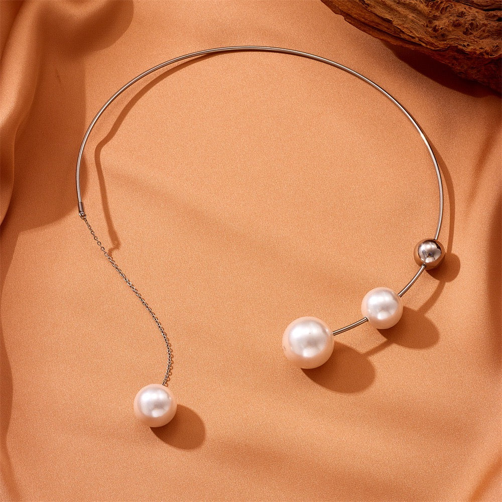 New Style High Quality Open Pearl Necklace Earrings