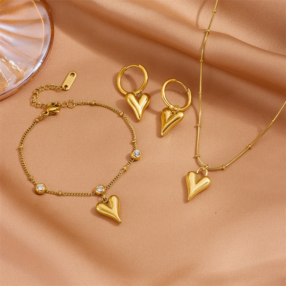 New Style High-End Love Necklace, Earrings And Anklets