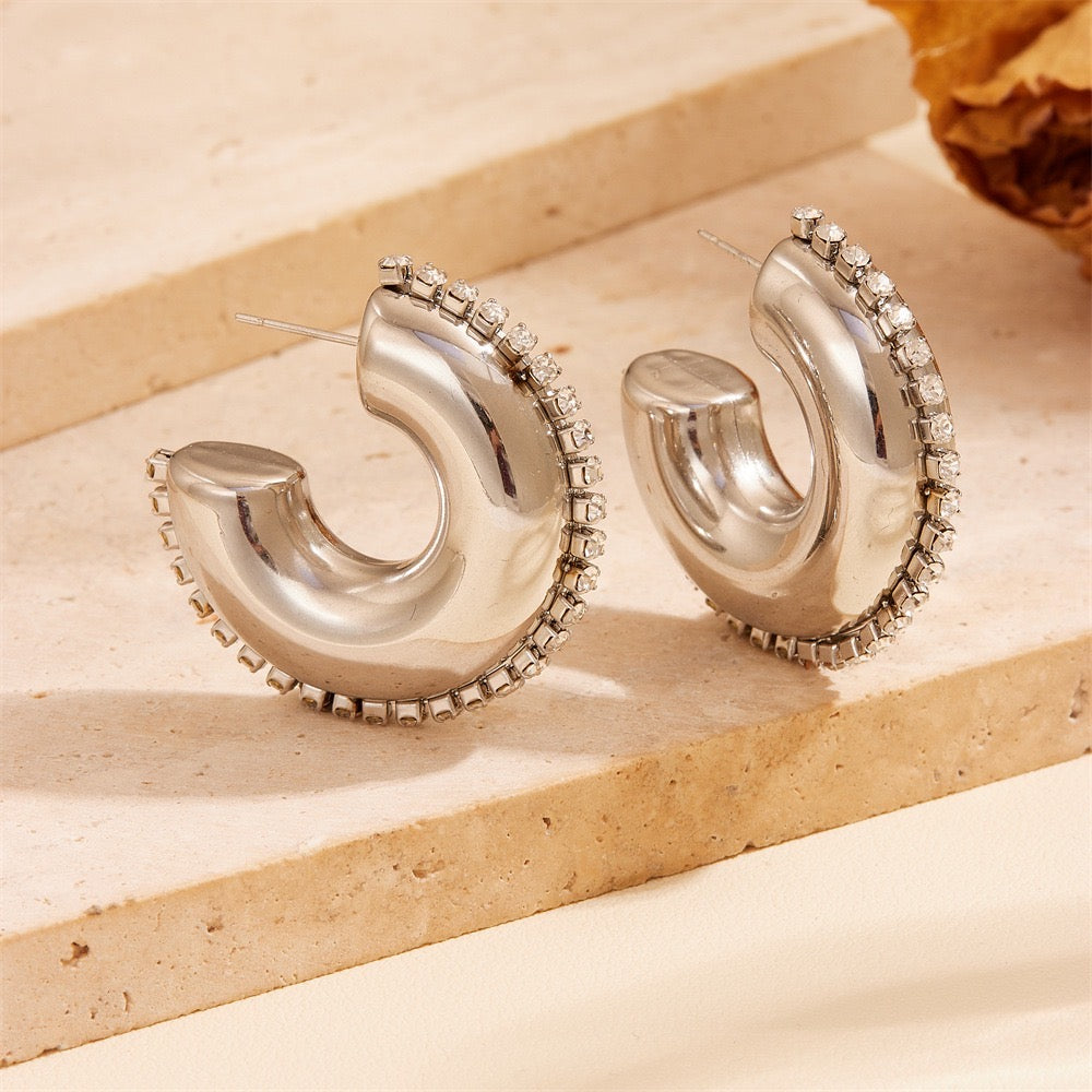 New Style High Quality Half Hoop Earrings