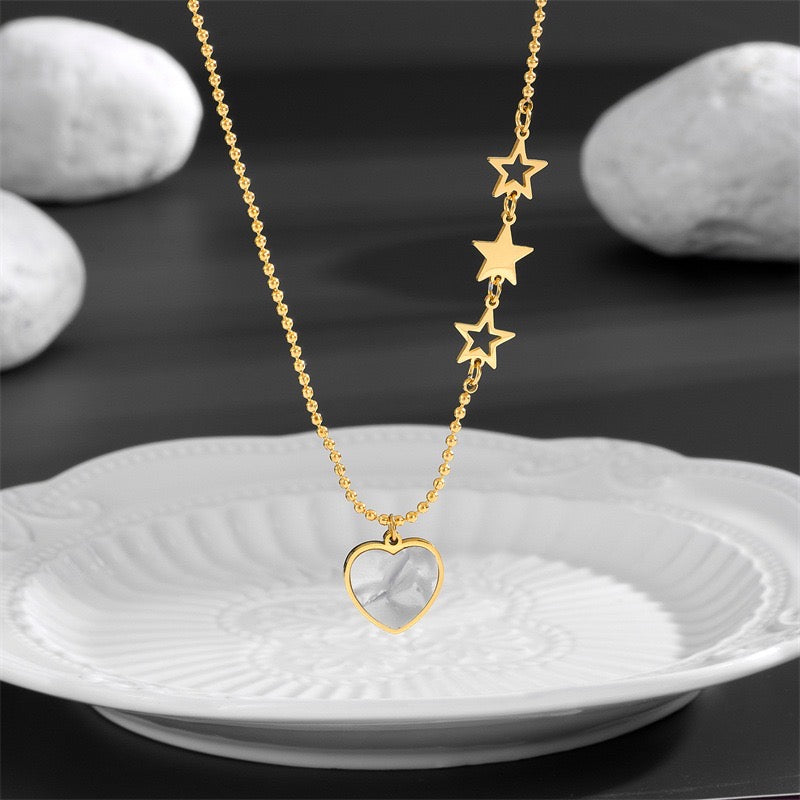 Advanced Simple Gemstone Love Star Necklace