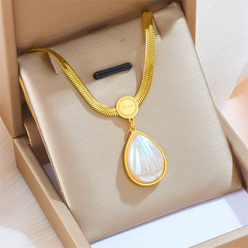 Ins Style High-End Light Luxury Temperament Versatile Large Gemstone Necklace