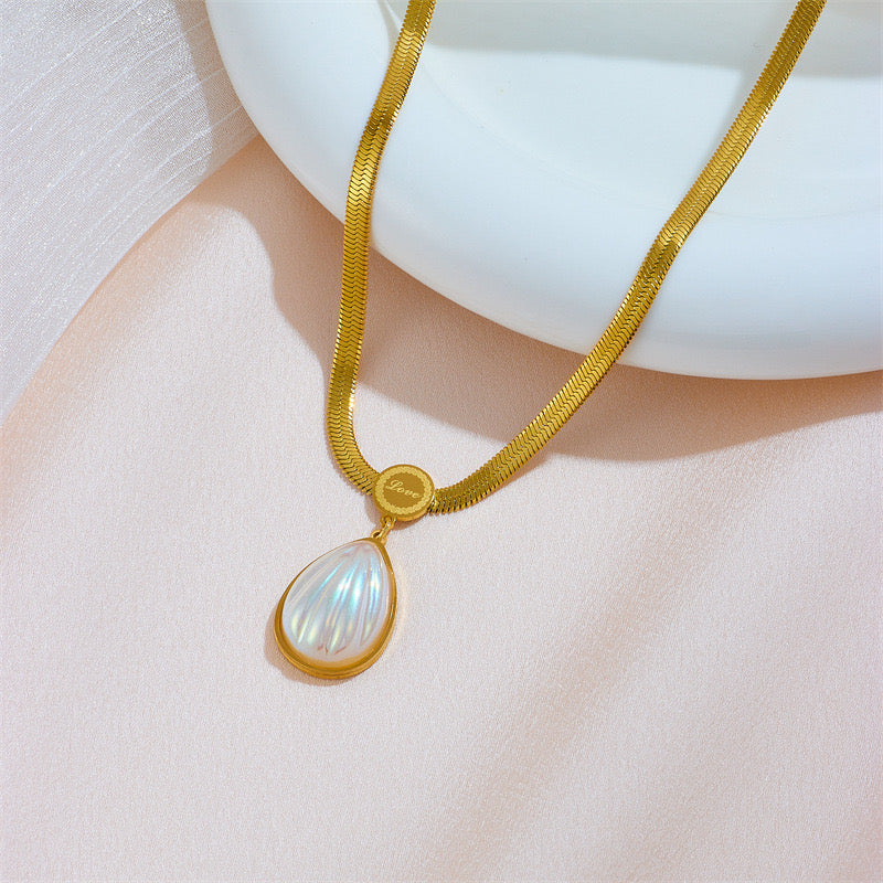 Ins Style High-End Light Luxury Temperament Versatile Large Gemstone Necklace