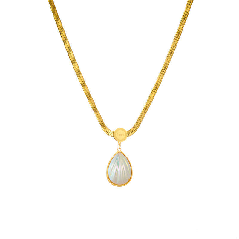 Ins Style High-End Light Luxury Temperament Versatile Large Gemstone Necklace