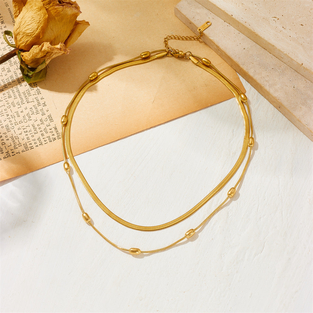 Ins Style High-End Light Luxury Temperament Double Circle Necklace