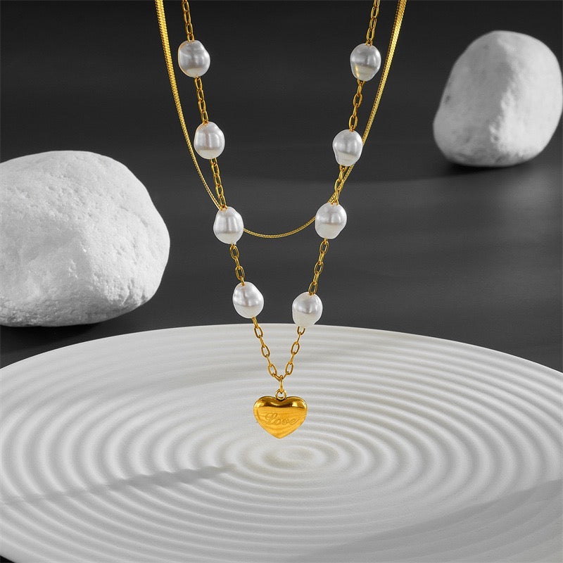 Advanced Simple Pearl Love Necklace