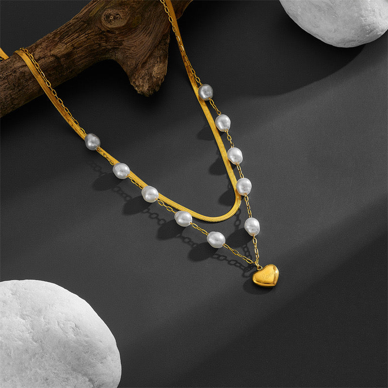 Advanced Simple Pearl Love Necklace